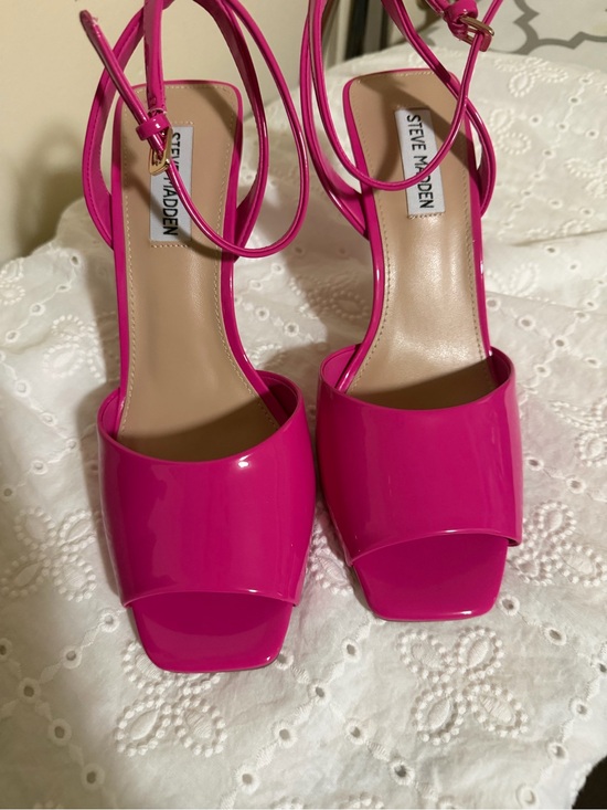 Steve Madden Shoes - Steve Madden Hot Pink Patent Ankle-Strap Heels